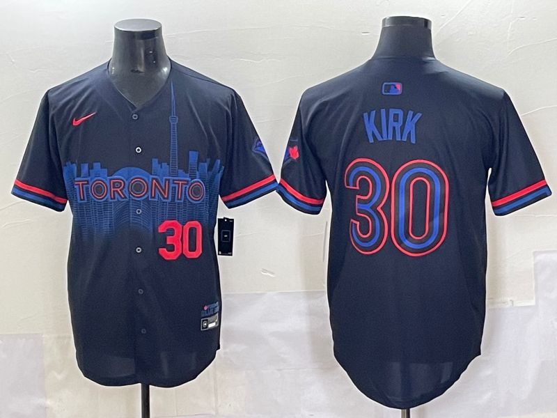 Men 2025 Toronto Blue Jays #30 Kirk Black Joint Name Nike MLB Jersey style 7